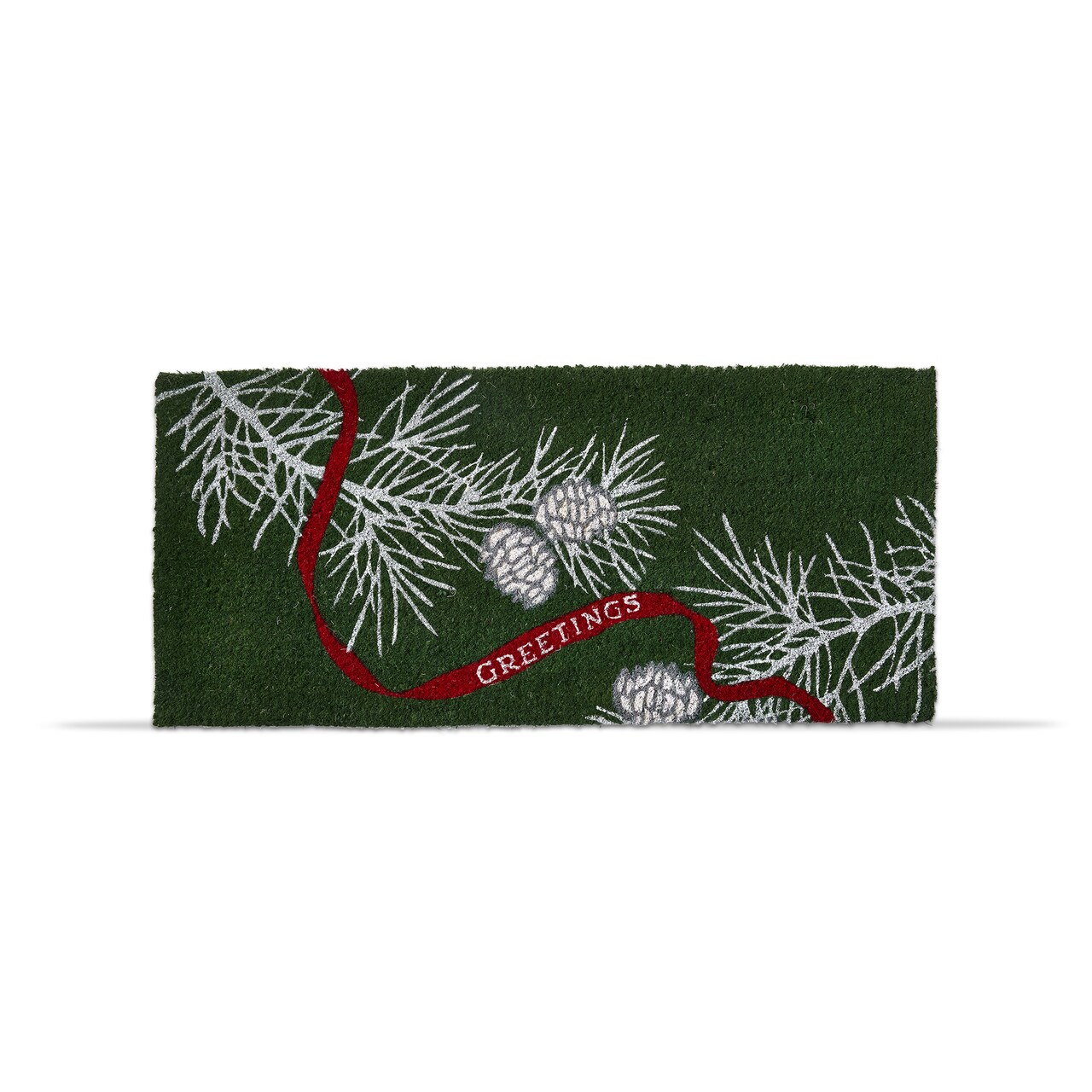 Holiday Greetings Coir Door Mat - Natural Green Multi Doormat for Everyday Use, 40" x 18" x 1" - Easy to Clean